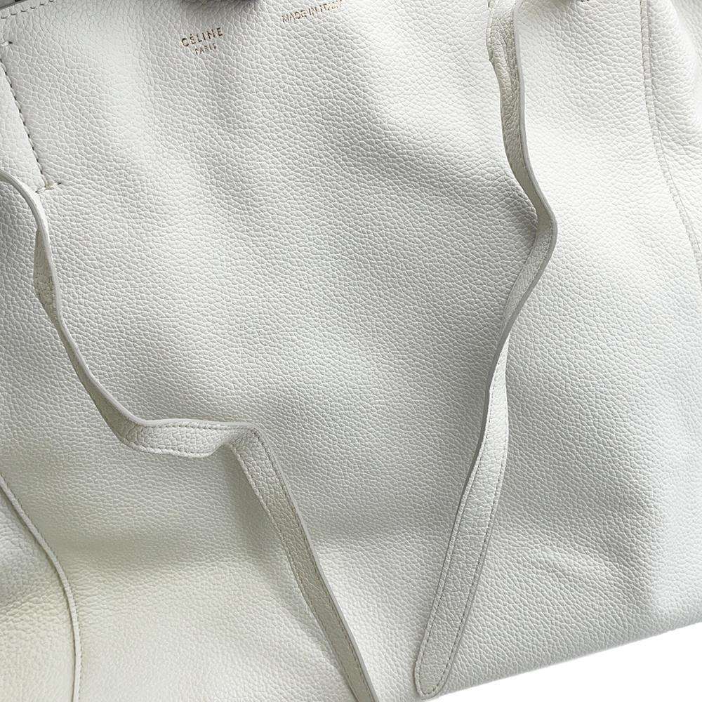 Celine Cabas Phantom Leather Tote Bag Shoulder White - Picture 12 of 12